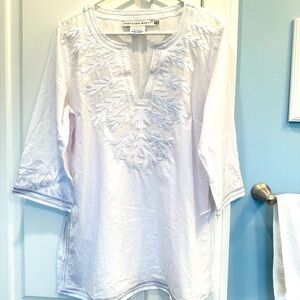 Gretchen Scott Designs White Tunic Embroidered Coverup - NEW